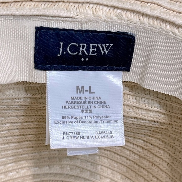 J.Crew Packable hat with leopard ribbon M/L vacation beach preppy resort wear main image 4